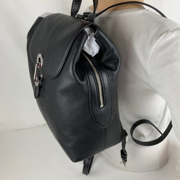 New Michael Kors Raven Leather Medium Backpack - Picture 2 of 9